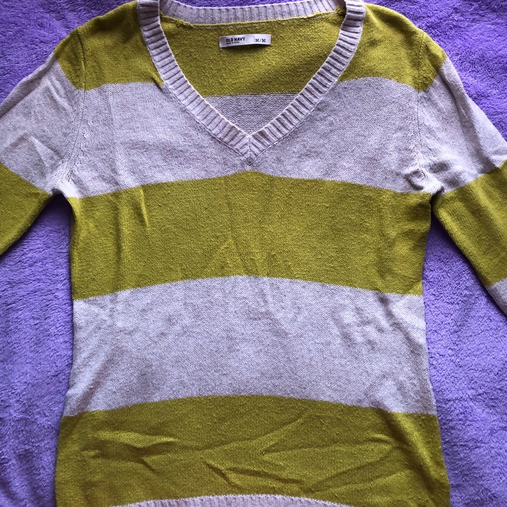 Cream & Green Sweater